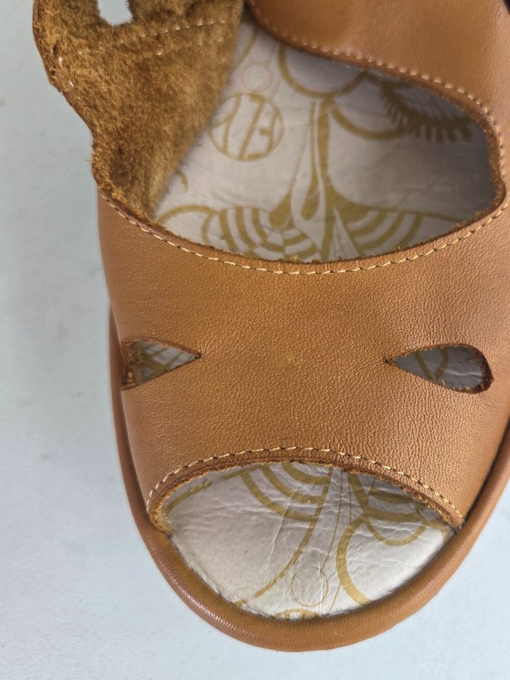 Fly London Wedge with Sling Sandal Women  US9.5/EU.40 Gold Orange Bohemian